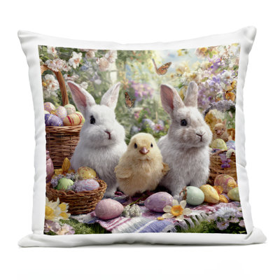 Coussin d'extérieur imprimé Pâques
