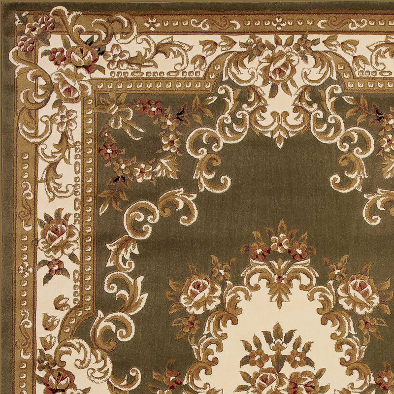 Tapis vert et ivoire Olney, Rectangle 3 pi x 5 pi