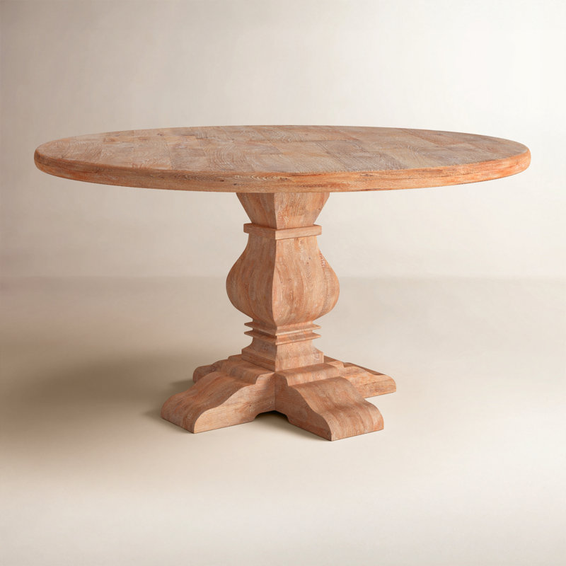 San Rafael Round Solid Wood Dining Table, 30" H x 48" W x 48" D, Brown