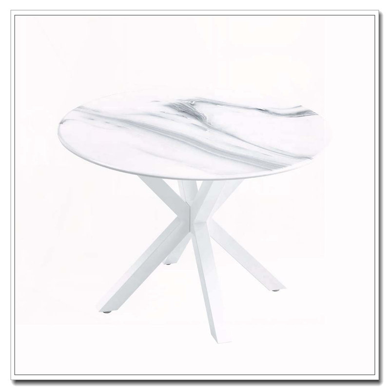42.1"WHITE Table cross leg Mid-century Dining Table