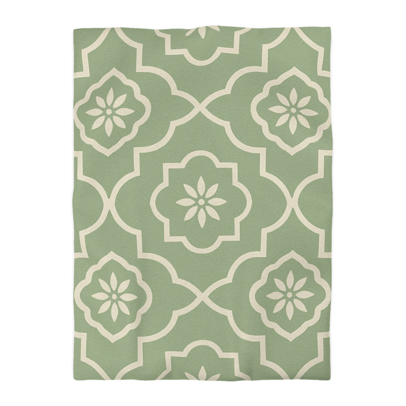 Microfiber Duvet Cover Boho Style, Design 32, Twin XL Duvet Cover, White