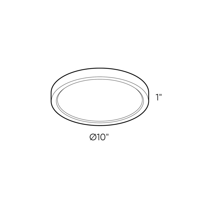 Hayden-Blu Acrylic LED Flush Mount, Satin Nickel, 1" H x 10" W x 10" D