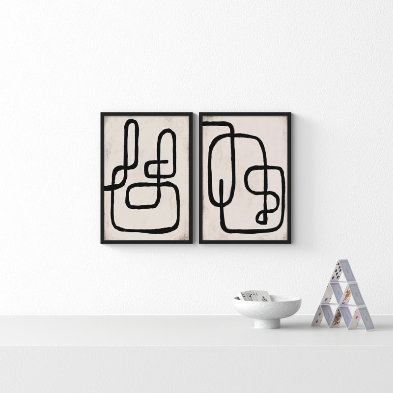Linework by StudioM, 20" H x 28" W x 1.25" D, Black Framed Paper