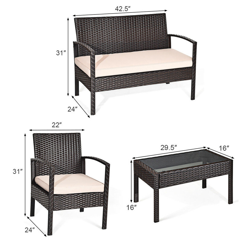 Beyarmudu 8 - Person Patio Conversation Set with Cushions