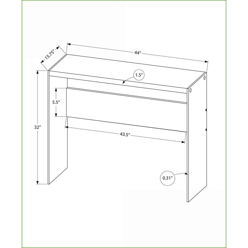 Table basse étroite contemporaine - Stratifié gris & amp; Verre trempé transparent, spacieux pour les petits espaces Multi-pièces
