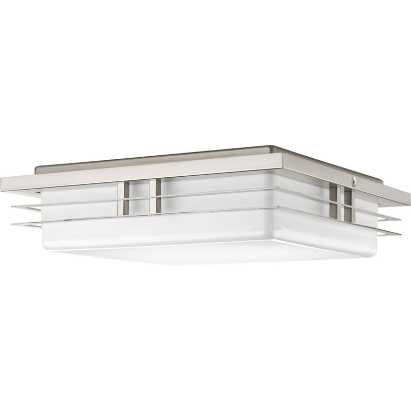 Plafonnier encastré 2 lumières Helm, Nickel brossé