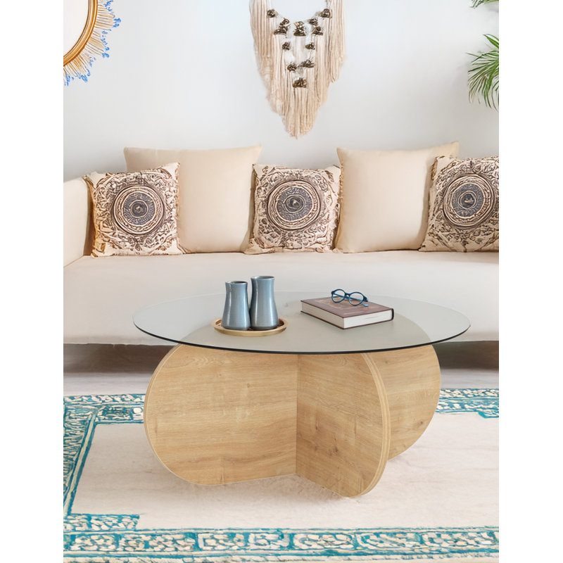 Table basse Novelty Base, Chêne / fumée