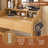 Vanity Table With LED-Illuminated Mirror, Power Outlet, Hairdryer Holder & Stool – Compact Dressing Desk For Small Bedrooms(Wood)