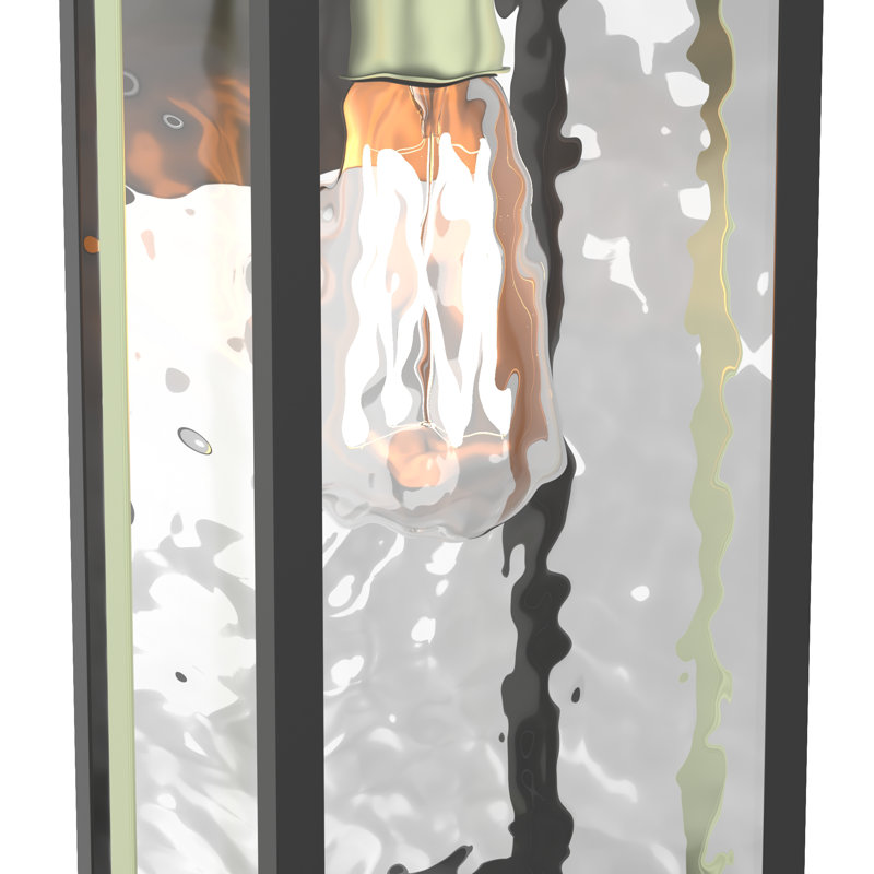 Vandemere Black 1 - Light 17.3'' H Water Glass Outdoor Wall Lantern with Dusk to Dawn