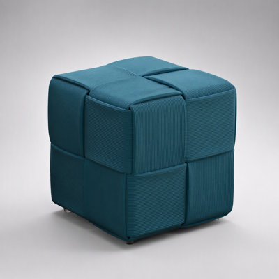 Pouf en velours côtelé doux et confortable, design carré tissé pour une utilisation polyvalente dans les salons et les chambres à coucher