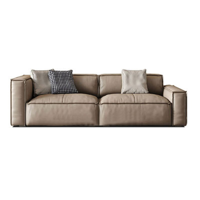 Causeuse-coussin modulaire en cuir véritable champagne Champagne