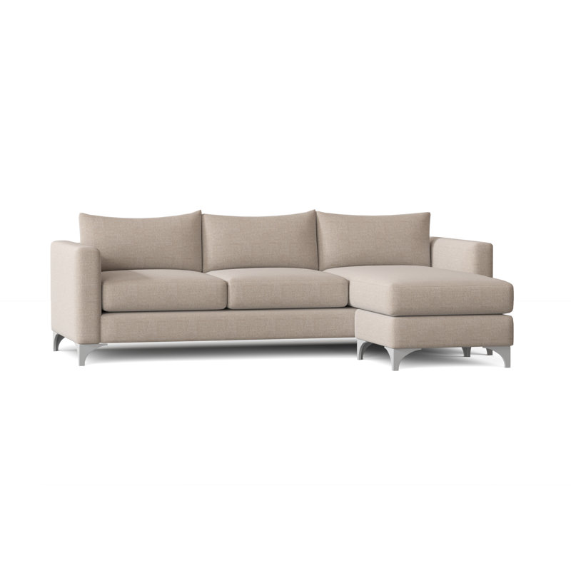 Vess Upholstered Sectional Reversible, Macarena Pebble