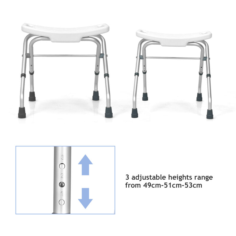 Foldable Height Adjustable Padded Shower Stool