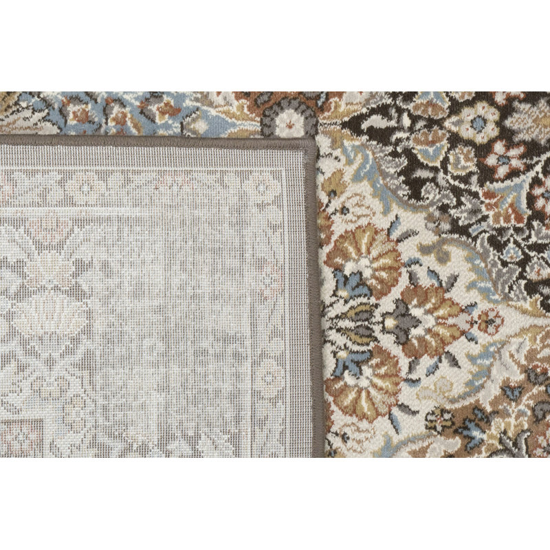 ANCIENT GARDEN 9.2X12.10 57008-3235 BROWN/BLUE, Rectangle 9'2" x 12'10"
