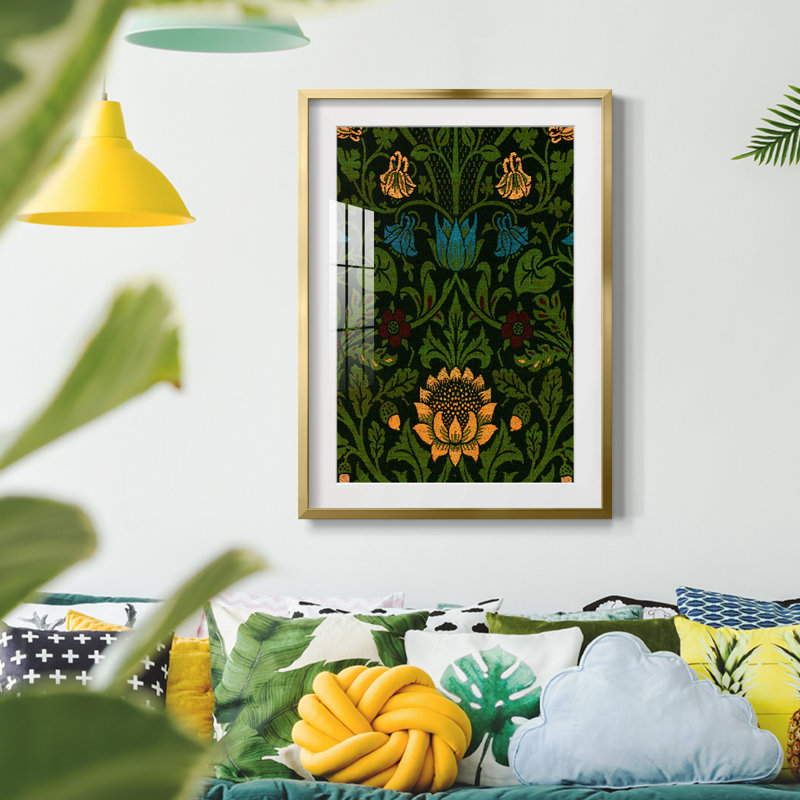 Motif floral rétro CCLXV - impression encadrée