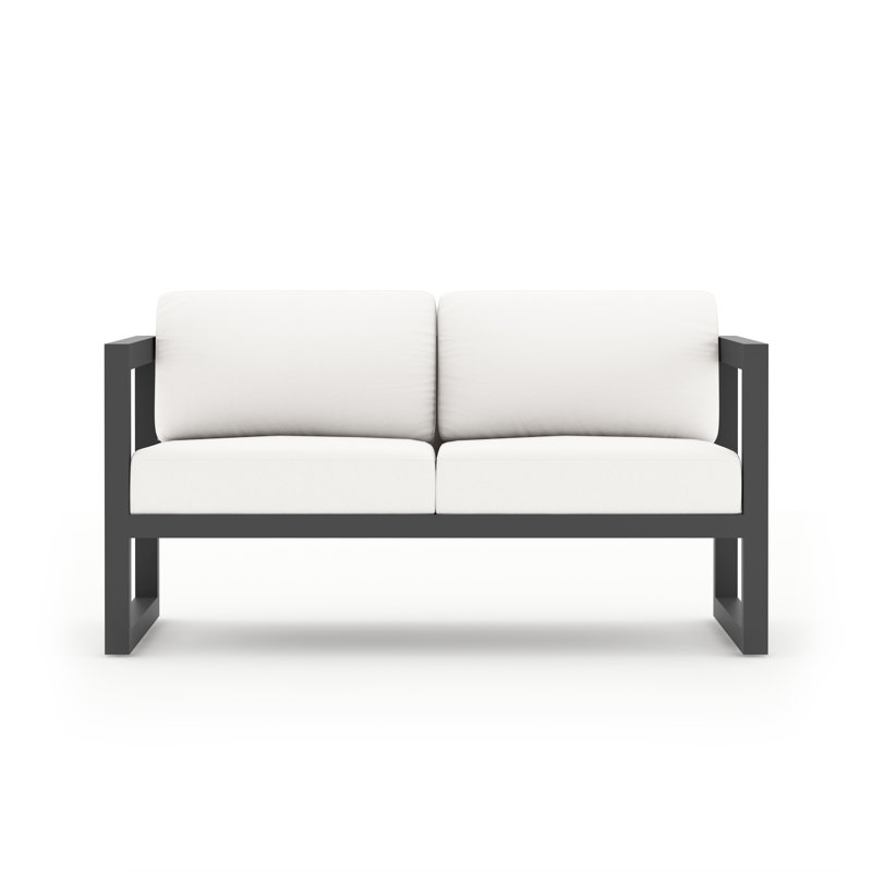 Avion 4 Piece Loveseat Set With Swivel, Slate, Canvas Natural Sunbrella® Canvas