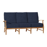 Croquet 75.75" Wide Outdoor Teak Patio Sofa with Cushions