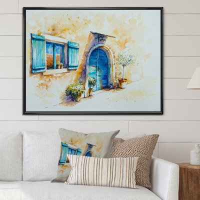 " Blue Door & Window Shutter " Painting Print