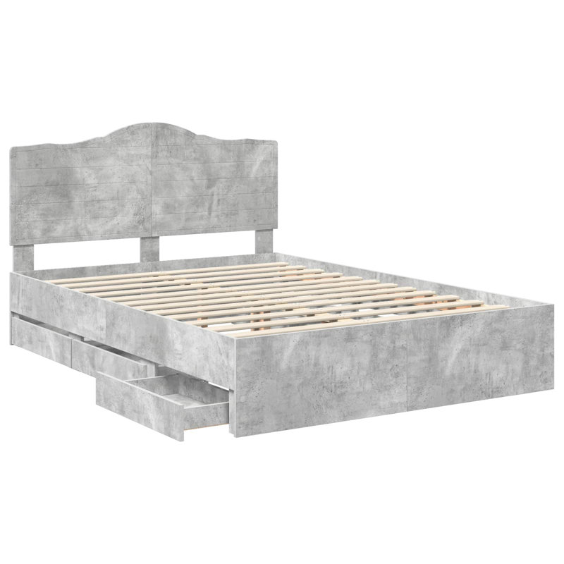 Bed, Kingsize (5'), Concrete Grey