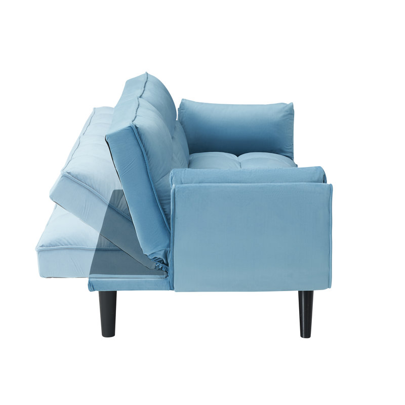 Canapé souple 57 po avec deux accoudoirs , Bleu