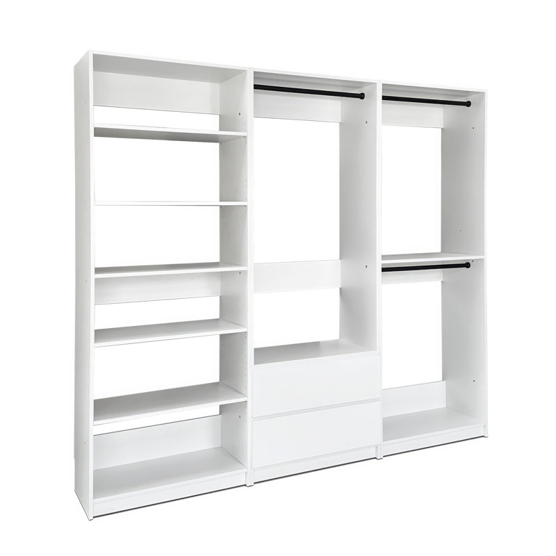 Système de placard autoportant blanc en bois