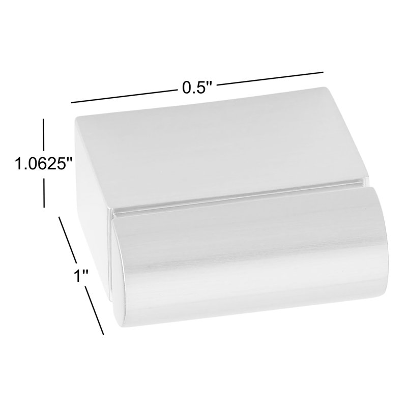Vogue Rectangular Knob, Satin Nickel