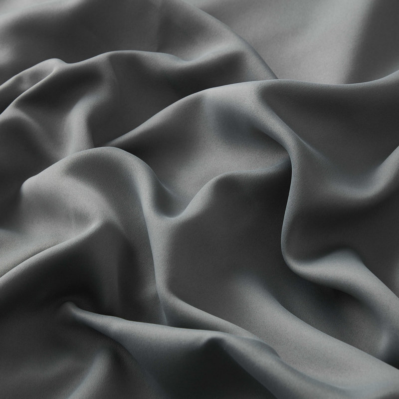 Alis Solid Color 100% Blackout Thermal Grommet Curtain Panels, 52" W x 108" L, Gray