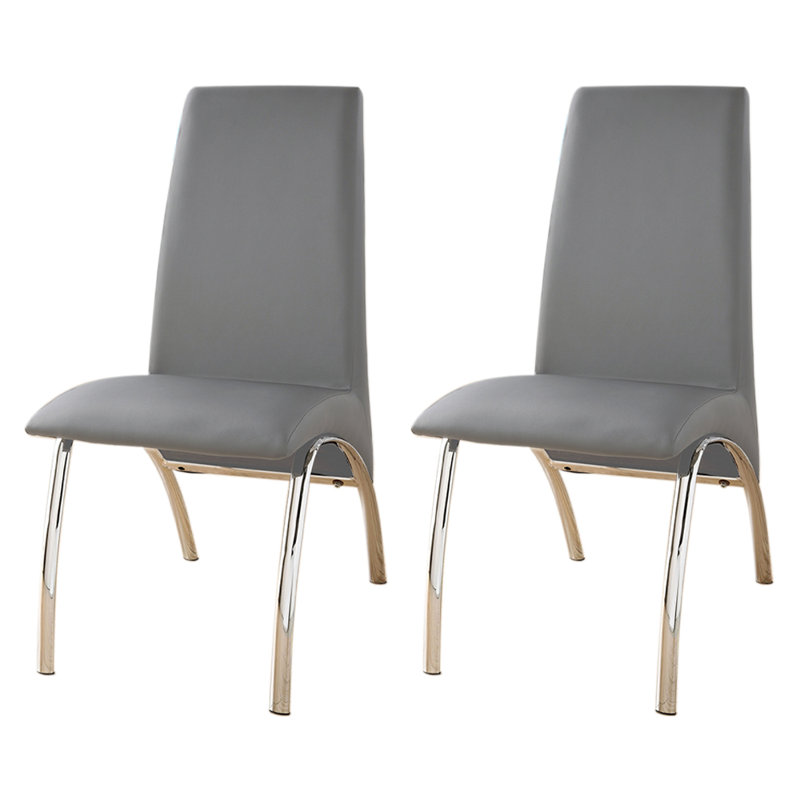 Chaise d'appoint en cuir Alejandre en gris