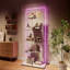 5-Tier Glass Display Cabinet with Lock and LED-967987467-967987573