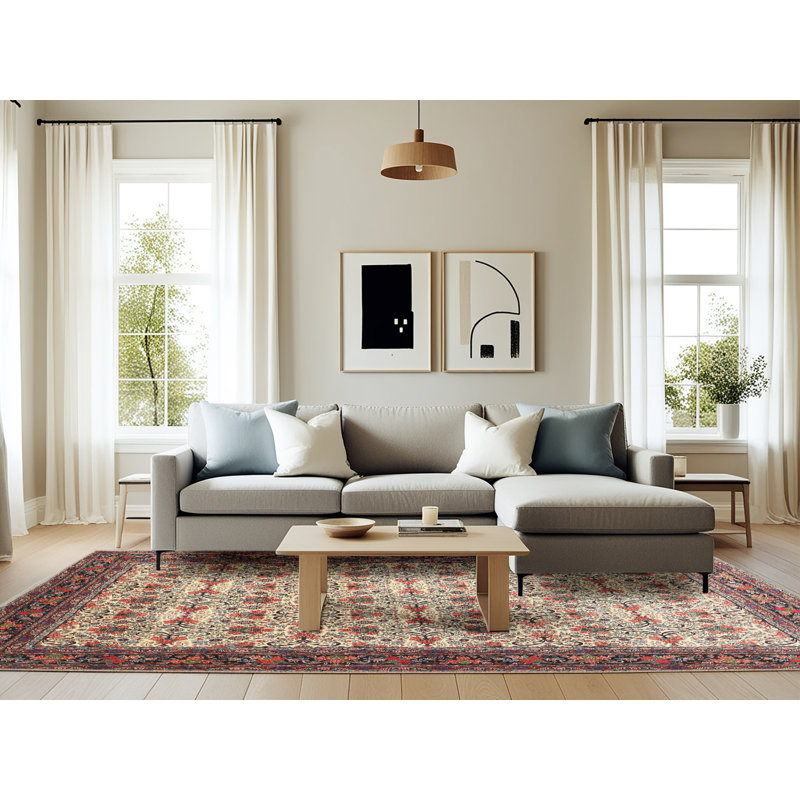 Mauve oriental/beige Dostal Tapis décoratif, Rectangle 6 pi x 9 pi