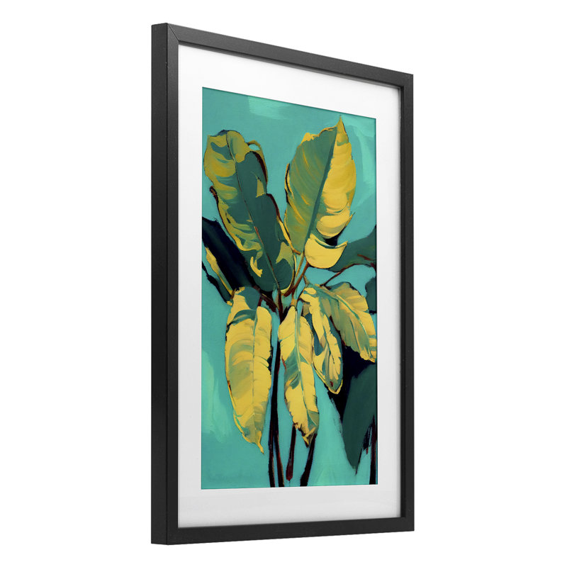 «Organic Banana Leaves», reproduction encadrée sous verre, design par 1x, H 20 po x l 14 po, Cadre noir minuit