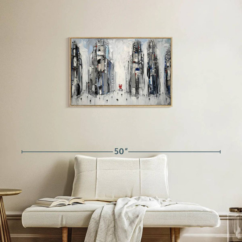 Urban Love I, Cadre flottant en bois naturel, 31 po x 21 po