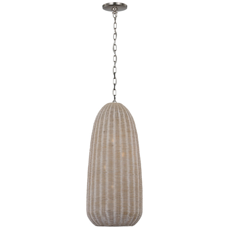 Kokomo Pendant by Chapman & Myers, 30 cm H x 46 cm W, Ash, Polished Nickel