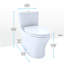 Toilette allongée monobloc TOTO® Aquia® IV à double chasse double 1,28 et 0,9 GPF, WASHLET® + prêt avec CEFIONTECT®, blanc coton