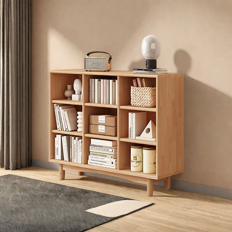 Bibliothèque de rangement domestique, Brun clair, H 35 po x l 39,3 po x P 12,2 po