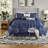 Elegant Navy 7 Piece Bedding Sets, Polyester Tufted Collection For Home