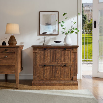 35"Wide 2 -Drawer File Cabinet,Modern Farmhouse Office Storage Cabinet For Study Room, Living Room
