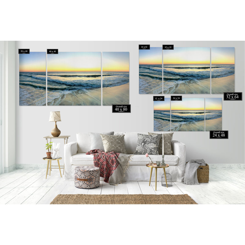 West End Sunrise - reproduction de photo sur toile, H 40 po x l 80 po x P 1,5 po