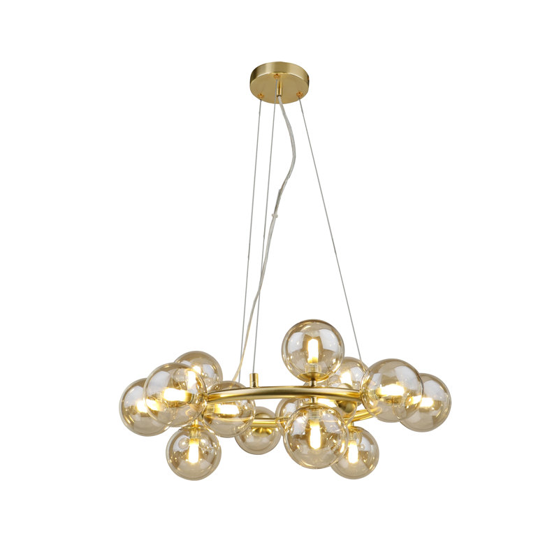 Broadus 15 - Light Cluster Pendant, Gold, Cognac