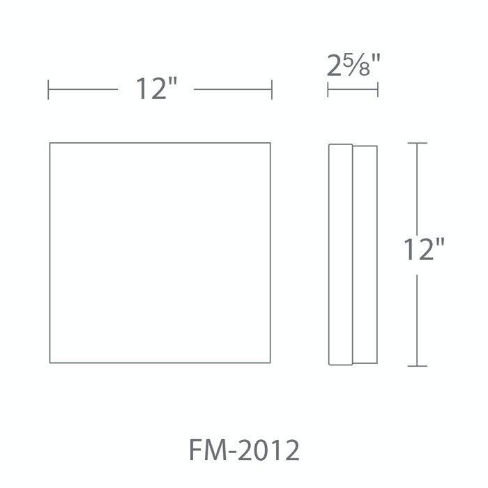 Matrix 12" Square Black Glass LED Flush Mount Light