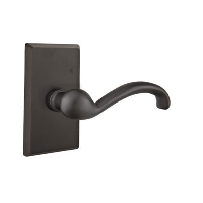 Teton Flat Privacy (Bed & Bath) Door Lever with Rectangle Rosette