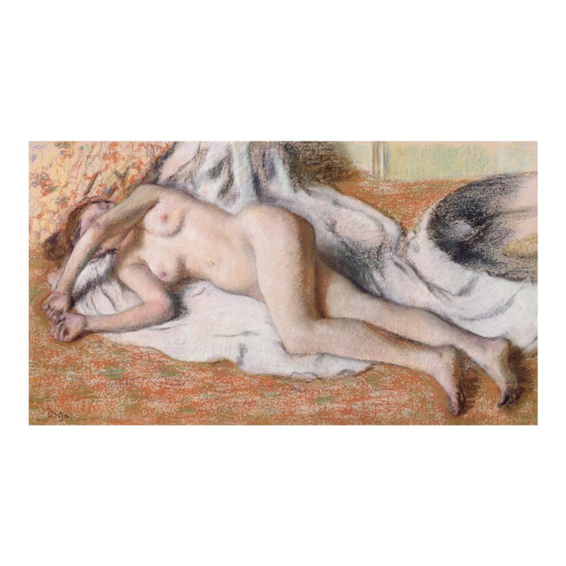 «After the Bath or Inclining Nude» par Edgar Degas - Impression giclée, H 16 po x l 20 po