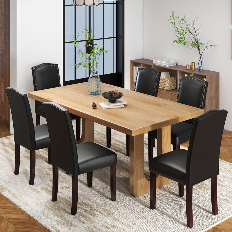 Mourya 19.5'' H Upholstered Side Chair, Black PU Leather