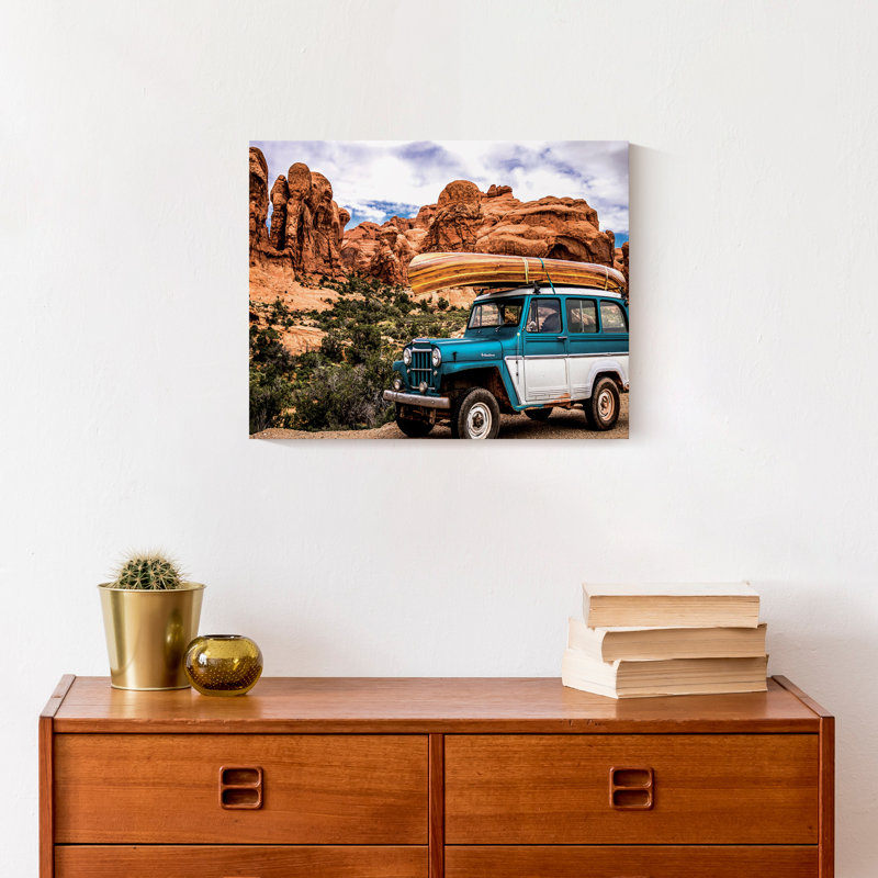 " Adventuring Jeep ", 11" H x 14" W x 1.25" D
