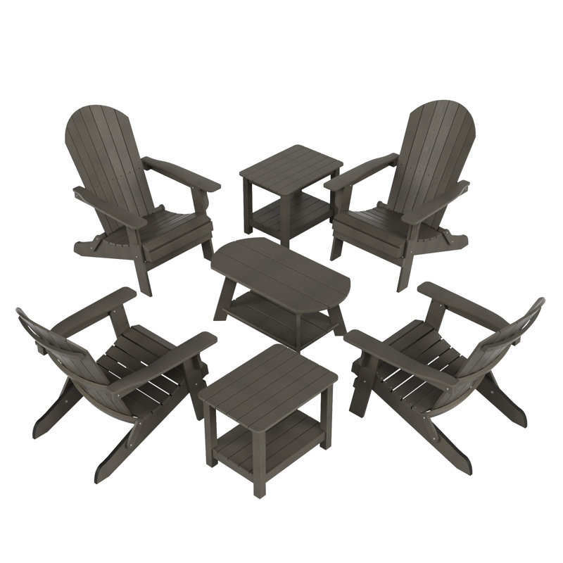Arrlo 4 - Person Patio Conversation Set, Charcoal Gray