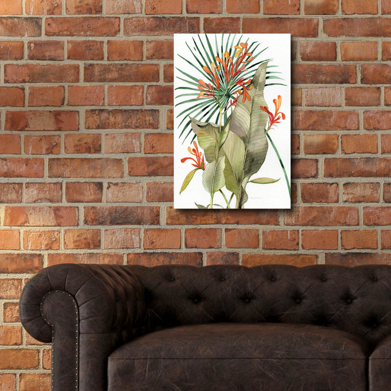 Art mural en verre acrylique épique «Botanical Flame Lilies» par Kathleen Parr, 16 po x 24 po, H 24 po x l 16 po