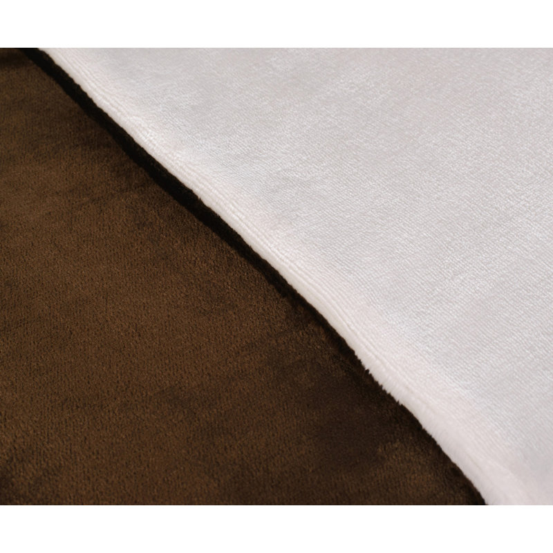 Cashmere Feeling Duvet Cover Set, Brown/White, Single - 1 Pillowcase (80 x 80 cm)