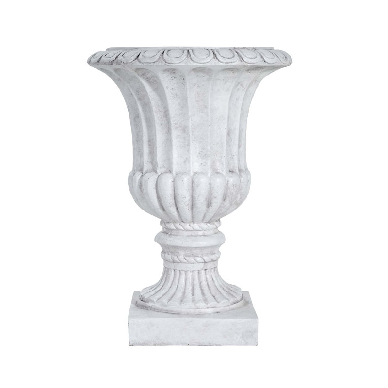 Outdoor Garden Urn Planter, Antique White, Antique White