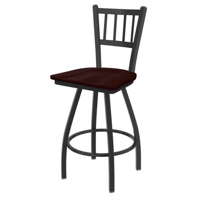 Nicolaie Swivel Solid Wood Counter Stool