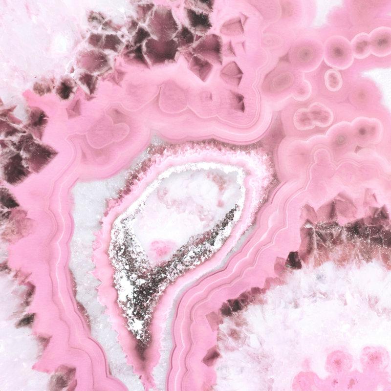 Délicate agate rose, H 12 po x l 12 po